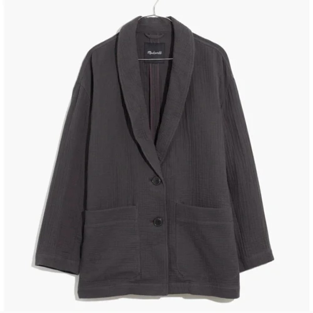 Madewell Grey Lightspun Dorset Single Breasted Slouchy Minimalist Blazer Size S - Picture 5 of 13